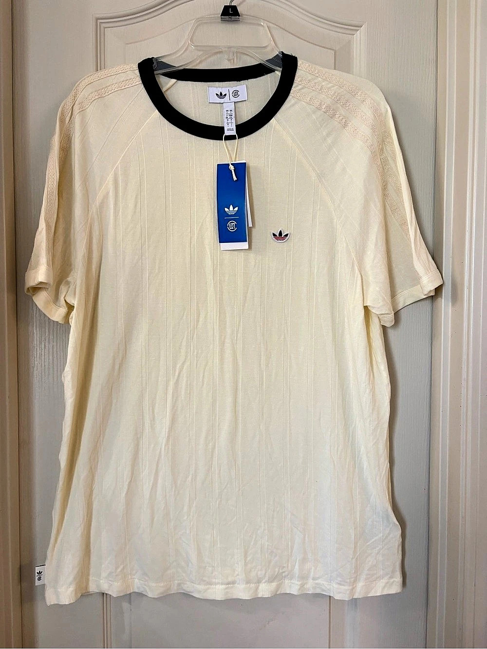 adidas Originals x CLOT Rib Tee by Edison Chen Cream & Green Large